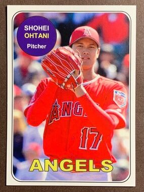 SHOHEI OHTANI ROOKIE CARD (RC) 2018 COLLECTOR’S CUSTOM ‘69 HIGH NUMBERS DODGERS